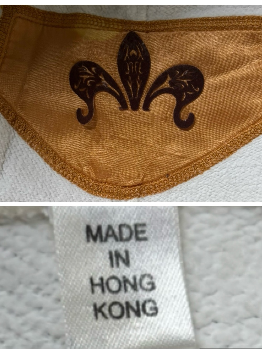 White Wide-Leg Fleur-de-lis embellished lounge pants - Picture 5 of 6